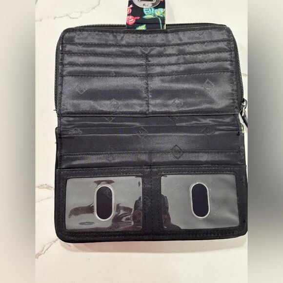 Vera Bradley | Victorian Vines RFID Turnlock Wallet Womens Floral Black … - Picture 6 of 12